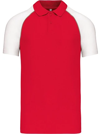 Kariban K 226 Baseballové piqué polo 20.K226 red/light grey/white Kariban K 226 Baseballové piqué polo 20.K226 red/light grey/white