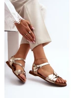 Zazoo 40182 Dámské kožené sandály zlaté