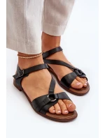 Zazoo Dámské kožené sandály černé