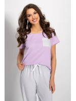 Pyžamo Caroline fialová-šedá - Momenti Per Me