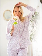 Pyžamo Key LNS 406 B26 dlouhé rukávy, velikosti S–XL, rozepínací