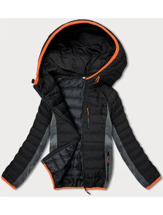 Černo-grafitová prošívaná dámská sportovní bunda (8M915-392) Černo-grafitová prošívaná dámská sportovní bunda (8M915-392)