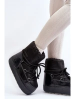 Dámské zimní boty s mašlí černé Toolsa