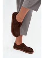 Dámské polobotky typu barefoot z přírodního semiše Zazoo – čokoládové