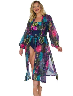 Dámské pareo 14 D81SZ-44 černé s listy - Self