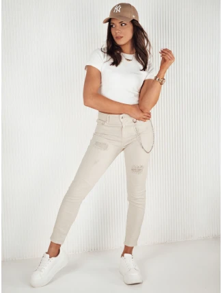 Dámské džínové kalhoty ALEX light beige FashionStreet UY1877