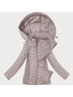 Lehká dámská bunda ve špinavě růžové barvě s odepínací kapucí J Style (16M9230-51)