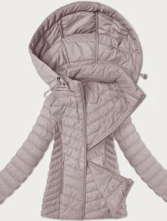 Lehká dámská bunda ve špinavě růžové barvě s odepínací kapucí J Style (16M9230-51)