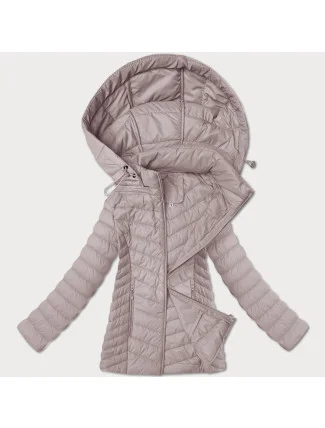 Lehká dámská bunda ve špinavě růžové barvě s odepínací kapucí J Style (16M9230-51)