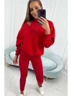 3-dílný set mikina + top + legíny červená 3-dílný set mikina + top + legíny červená