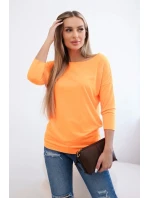 Dámská halenka s lodičkovým výstřihem oranžová neonová