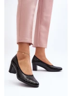 Lakýrované lodičky s potiskem černé Cynania