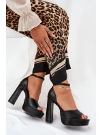 Dámské Sandály Na Podpatku A Platformě Eko Kůže Bílé Lomman