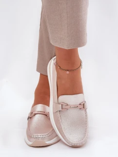 Dámské Kožené Mokasíny S.Barski GR51-598 Perlově Růžová