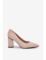 Elegantní Lodičky Na Podpatku V Růžové Vinceza 62223 Béžové