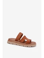 Dámské Pantofle Z Přírodní Kůže Na Platformě Hnědé Zazoo 40440 Dámské Pantofle Z Přírodní Kůže Na Platformě Hnědé Zazoo 40440