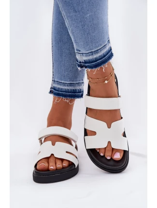 Dámské Pantofle S Velcro Vinceza 17401 Bílé