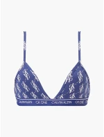 Trojúhelníková bralette s logem QF5953 - X00 - Modrá s bílým logem - Calvin Klein