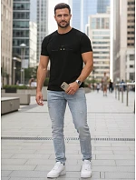 Pánské bavlněné tričko s motivem kočky černé FashionStreet NX5102R Pánské bavlněné tričko s motivem kočky černé FashionStreet NX5102R