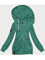 Dámská rozepínací mikina v tyrkysové barvě se stahovacími lemy (2306) Dámská rozepínací mikina v tyrkysové barvě se stahovacími lemy (2306)