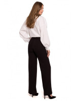 K114 Klasické kalhoty s rovnými nohavicemi - černé