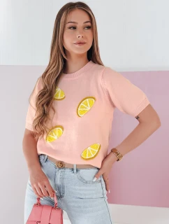 Dámský oversize svetr s citrony Lemon pink FashionStreet MY2479
