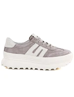 Dámské kožené boty na platformě béžové Vinceza 79614 dámské