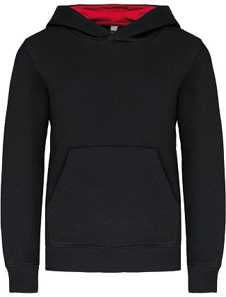 Kariban K 453 Dětská kontrastní mikina s kapucí 20.K453 black/red Kariban K 453 Dětská kontrastní mikina s kapucí 20.K453 black/red