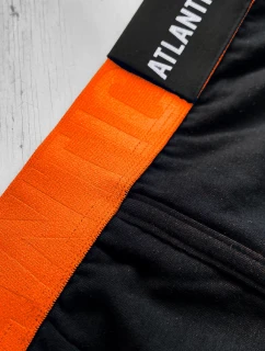 Pánské boxerky ATLANTIC PREMIUM s mikromodal - černé/oranžové
