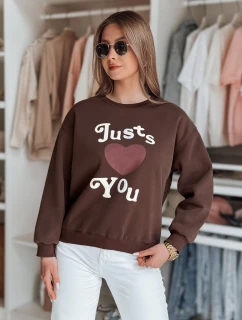 Dámská mikina s potiskem JUST LOVE YOU hnědá FashionStreet BY1477
