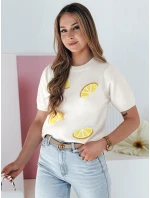 Dámský oversize svetr s citrony Lemon ecru FashionStreet MY2475