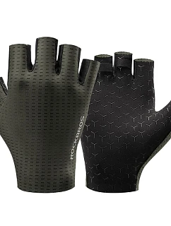Prodyšné cyklistické rukavice Rockbros, krátké prsty, velikost: XL - zelené