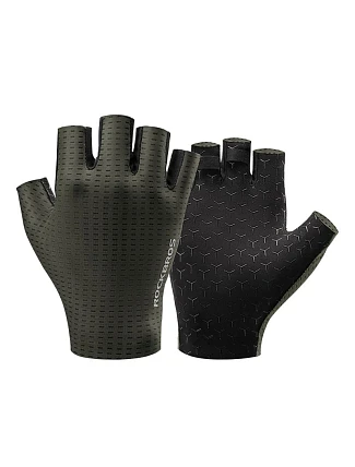 Prodyšné cyklistické rukavice Rockbros, krátké prsty, velikost: XL - zelené