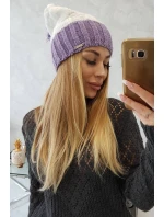 Paris fleecová čepice K212 bílá+fialová