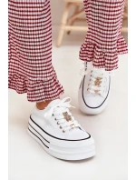 Dámské Tenisky Na Platformě Se Zlatými Doplňky Bílé Fiorina