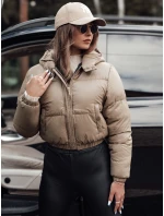 ZENZI prošívaná dámská zimní bunda s kapucí béžová FashionStreet TY4722
