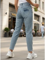 Dámské džíny mom fit s vysokým pasem modré FashionStreet UY2861