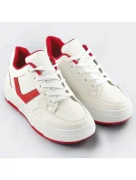 Bílo-červené dámské sportovní šněrovací boty (S070) Bílo-červené dámské sportovní šněrovací boty (S070)
