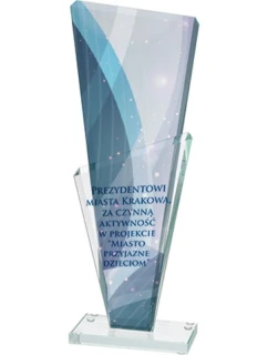 Skleněná trofej s barevným potiskem LuxorJet