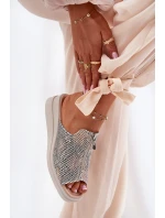 Dámské sandály na klínu se zipem zvířecí vzor béžové Irriva