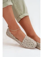 Dámské nazouvací baleríny s květinami zlaté Vennice Dámské nazouvací baleríny s květinami zlaté Vennice