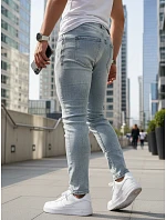 Pánské džíny slim fit fitted světle modré FashionStreet UX4489