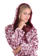Dámský župan Flora s kapucí 3956 4803 mauve wine - Vestis