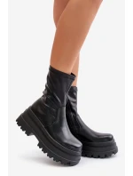 Boty Na Masivní Platformě Černé Florinara