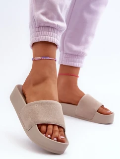 Dámské semišové snímky na platformě Big Star Béžová