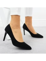 Černé semišové lodičky na jehlovém podpatku Sergio Leone 1339