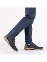 Rieker 05226-14 námořnicky modrá kožená polobotka s prolamovanou podrážkou