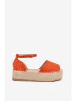 Dámské espadrilky na platformě s pletením oranžové Selise Dámské espadrilky na platformě s pletením oranžové Selise
