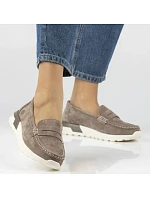 Dámské kožené mokasíny na platformě béžové Filippo DP7528