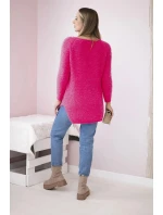 Svetr s chlupem růžový neon